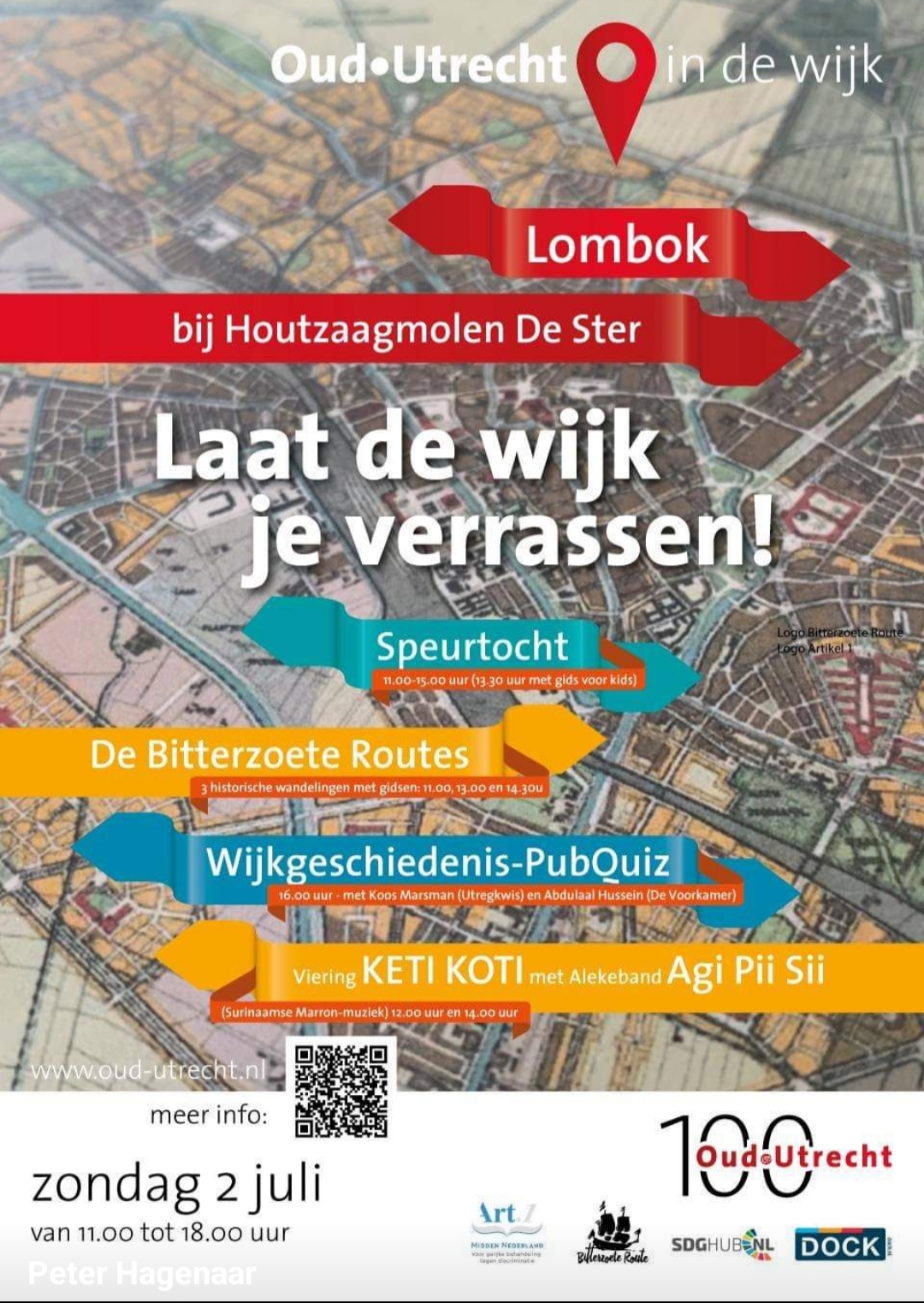 Zondag 2 juli 100 jaar Oud Utrecht en speurtochten in Lombok