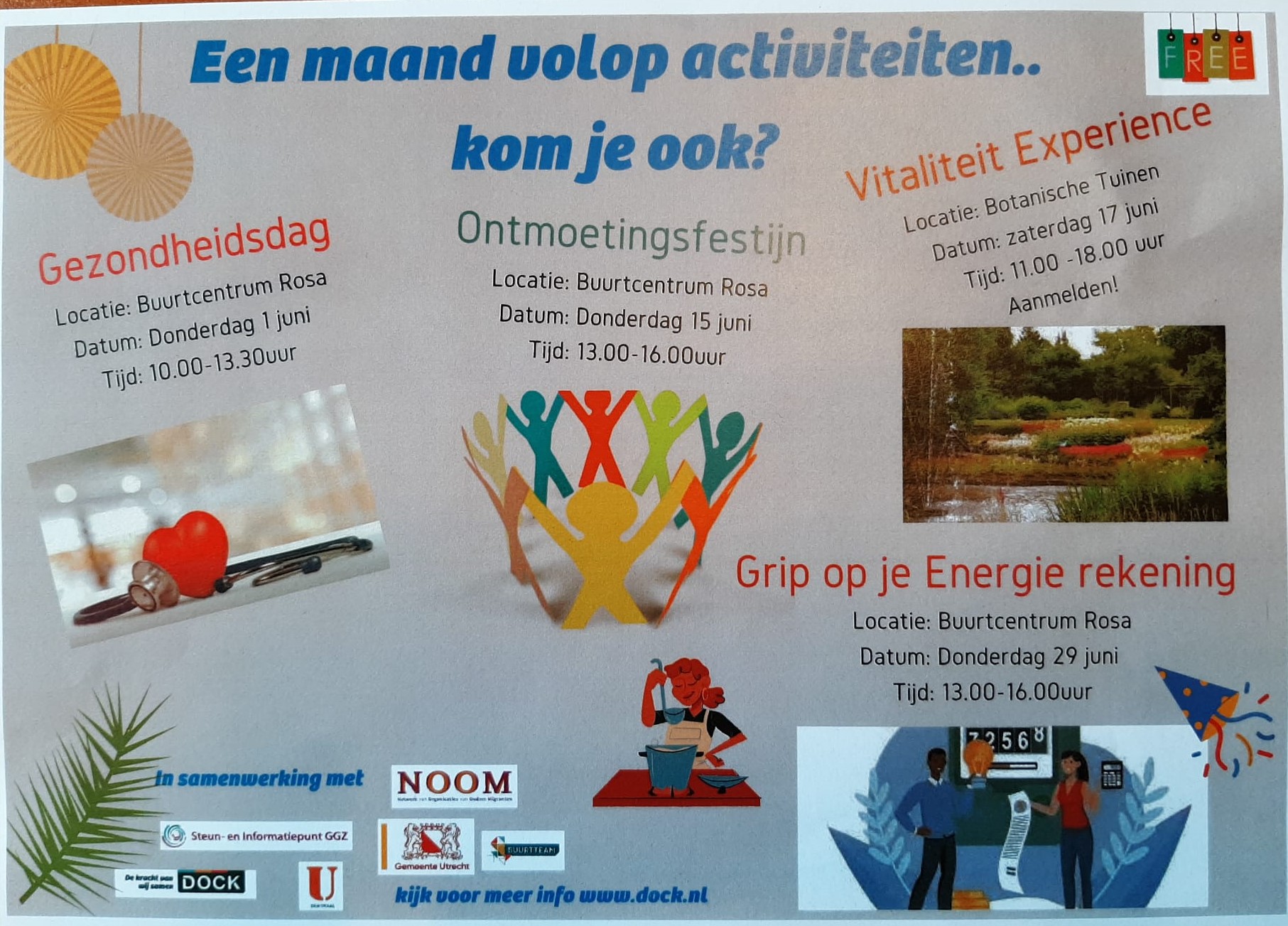 Juni, een maand vol activiteiten in buurtcentrum Rosa